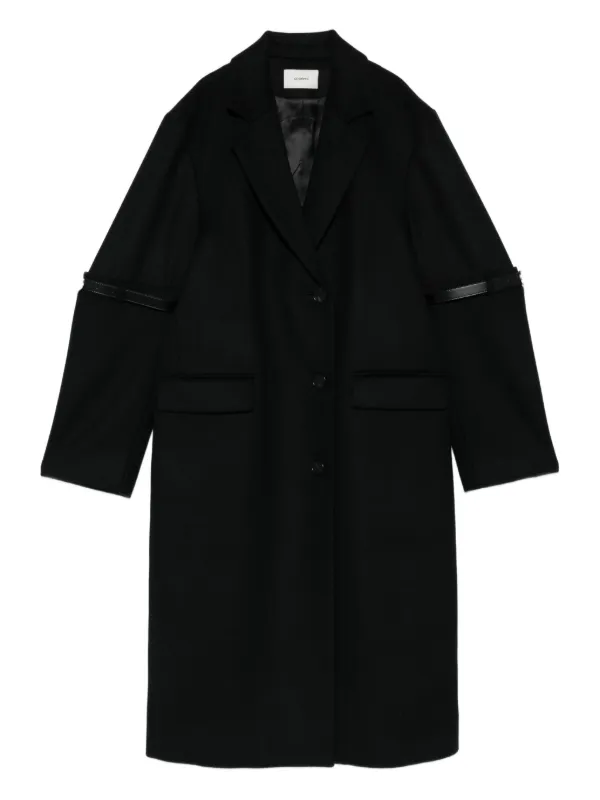 Coperni Logo Belted-detail Coat in Black