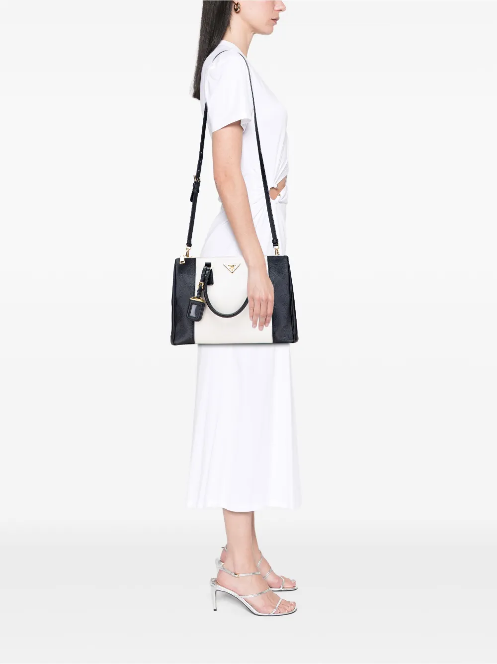 Prada Pre-Owned 2000-2025 Medium Bicolor Saffiano Lux Galleria Double Zip satchel | Pre-Owned | Image 2