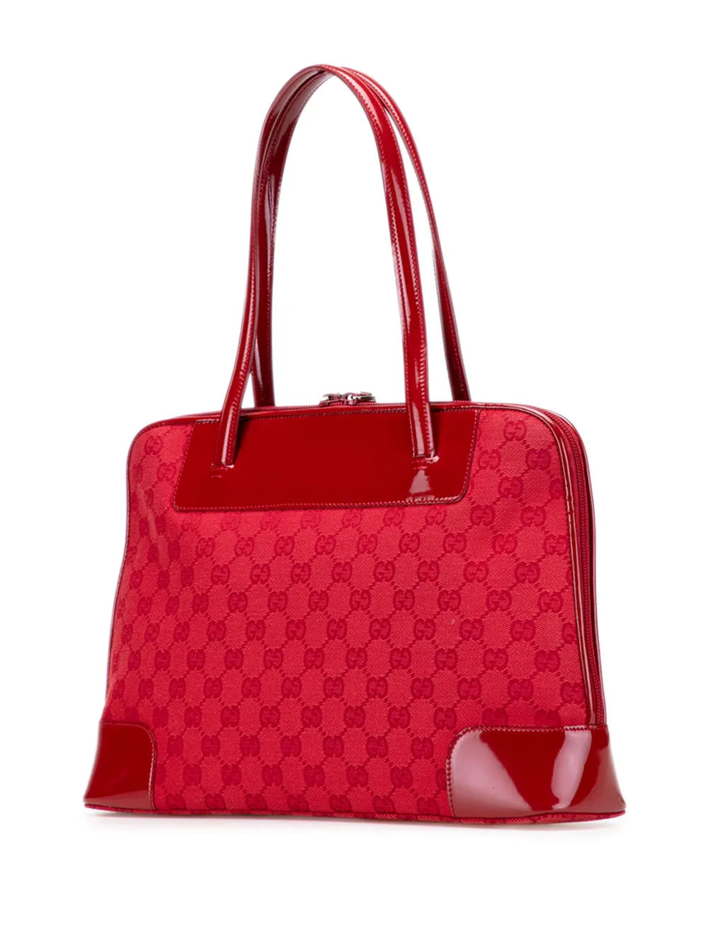 Pre-owned Gucci 2000-2015 Gg Canvas Shoulder Bag In Red