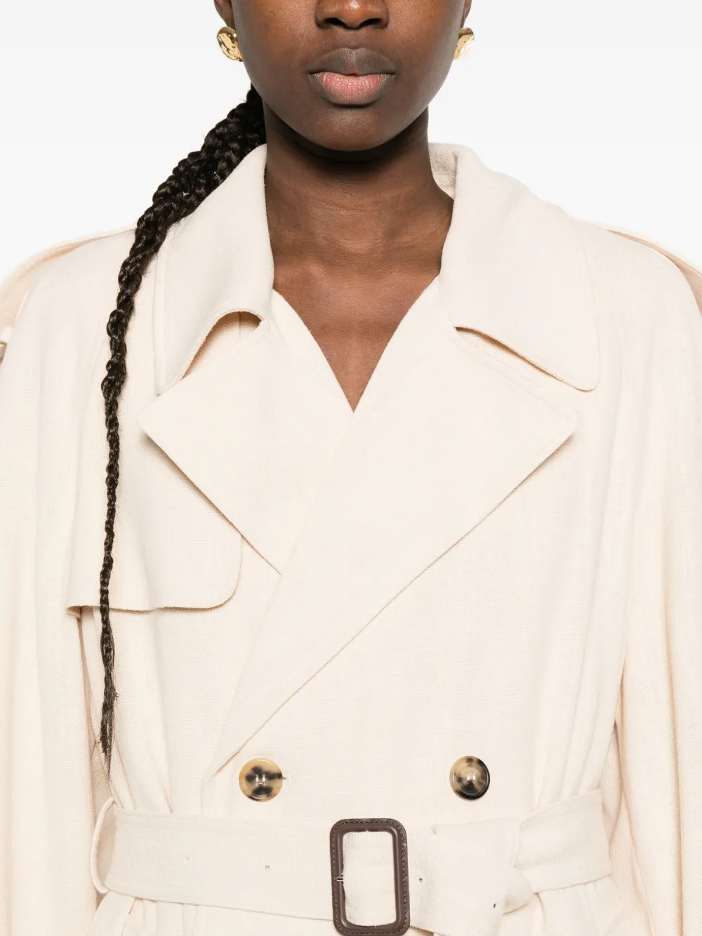 WARDROBE.NYC Trenchcoat met ceintuur en knopen Beige
