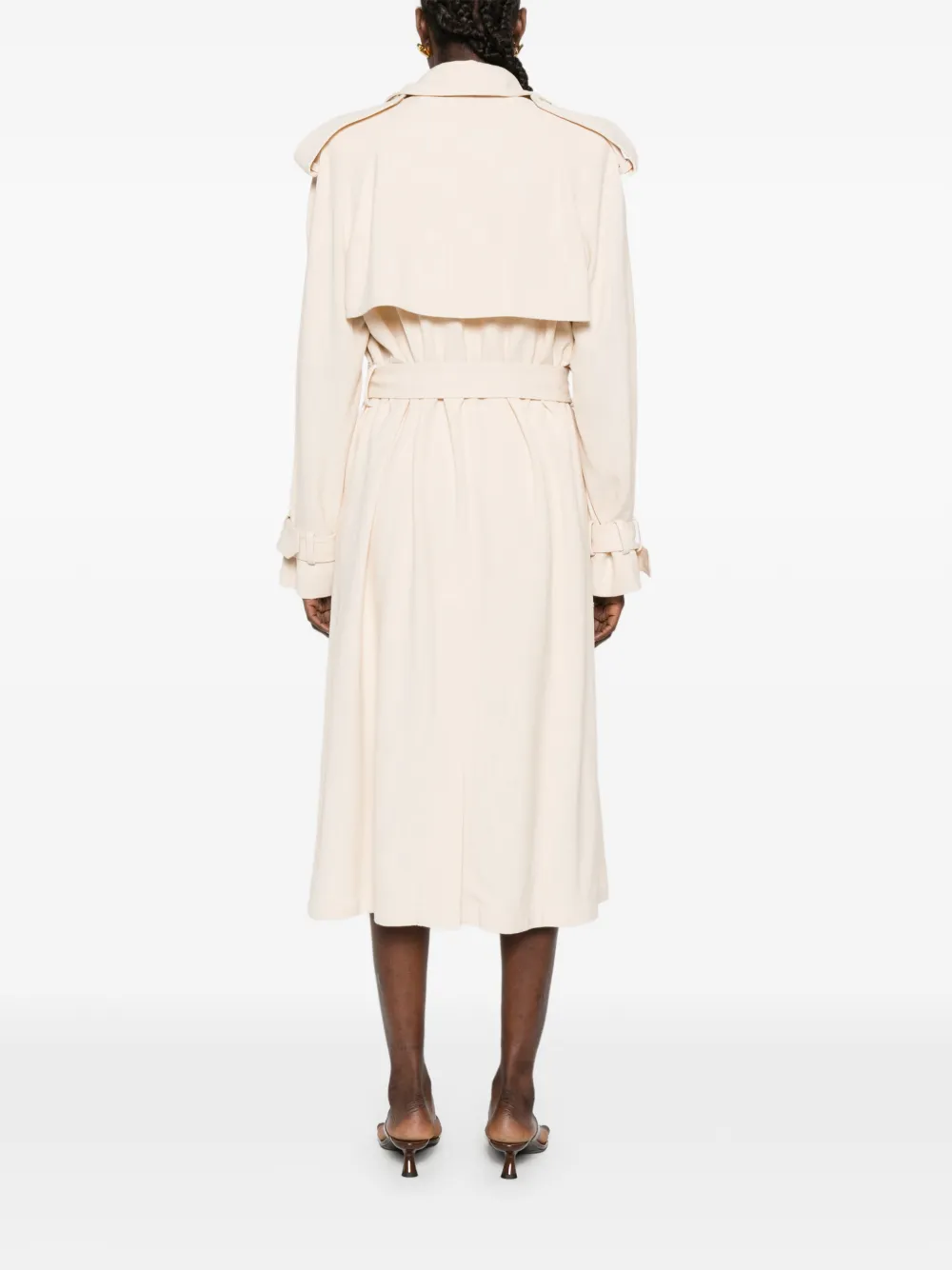 WARDROBE.NYC Trenchcoat met ceintuur en knopen Beige