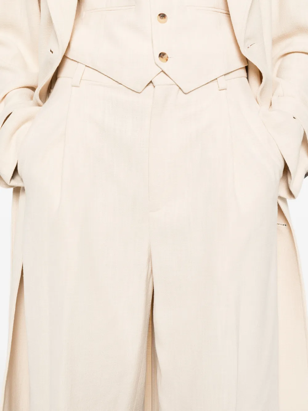 WARDROBE.NYC Geplooide shorts Beige