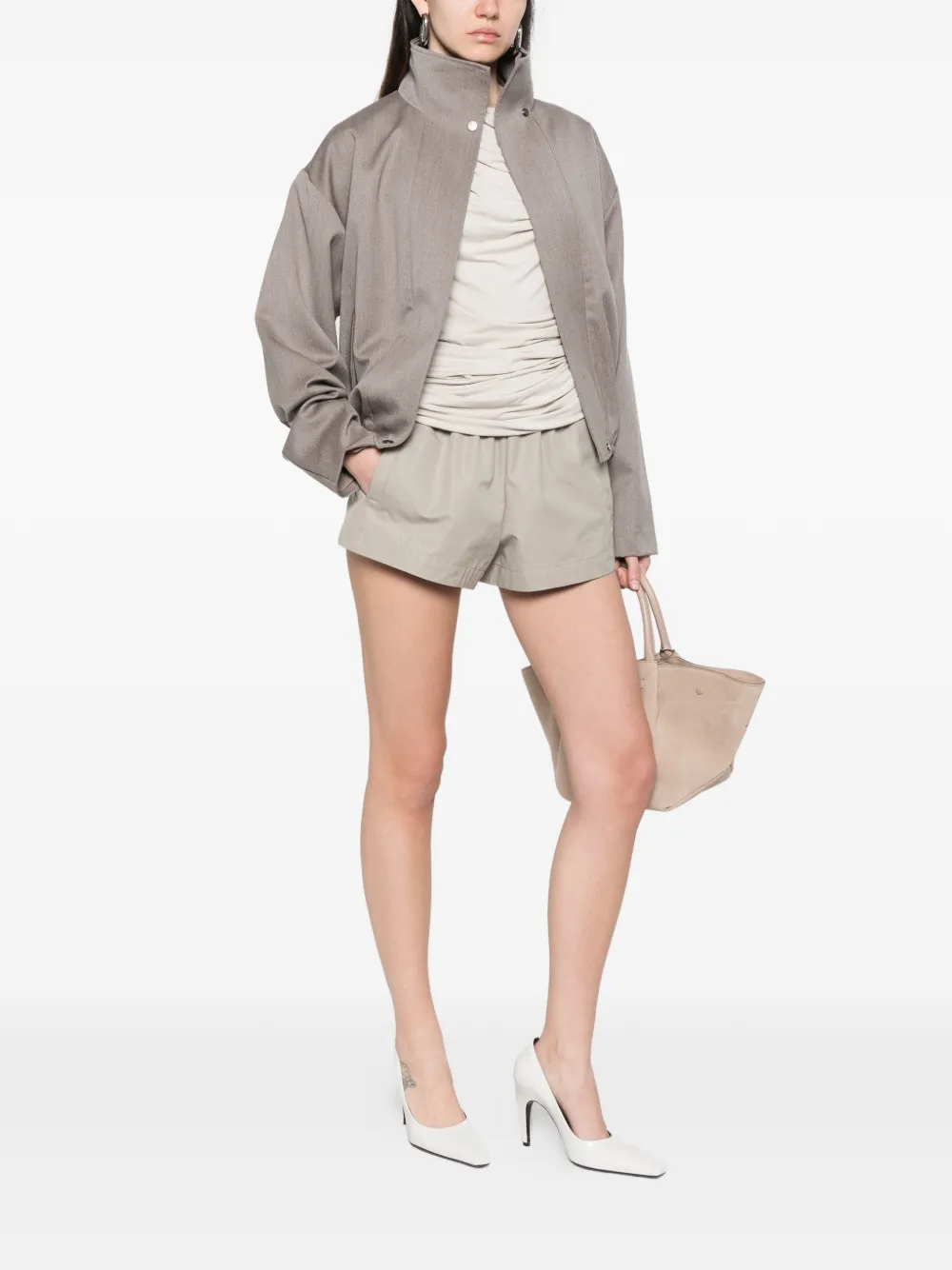  Wardrobe.nyc Elasticated Shorts - Neutrals 