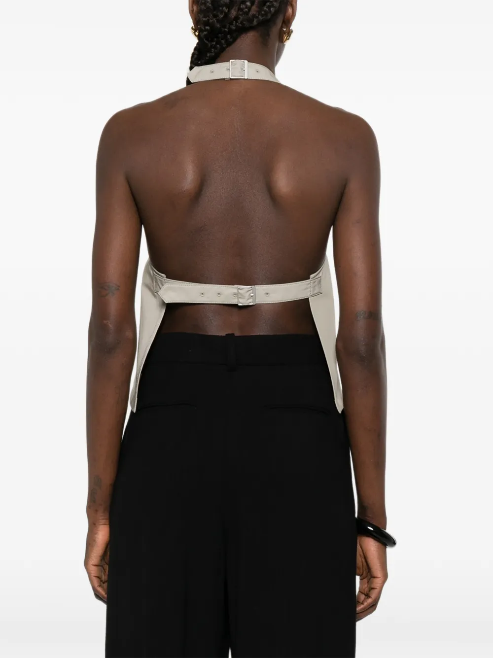 WARDROBE.NYC Clean top met open rug Beige