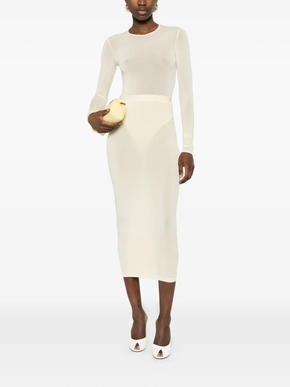  Wardrobe.nyc Sheer Bodysuit - Neutrals 