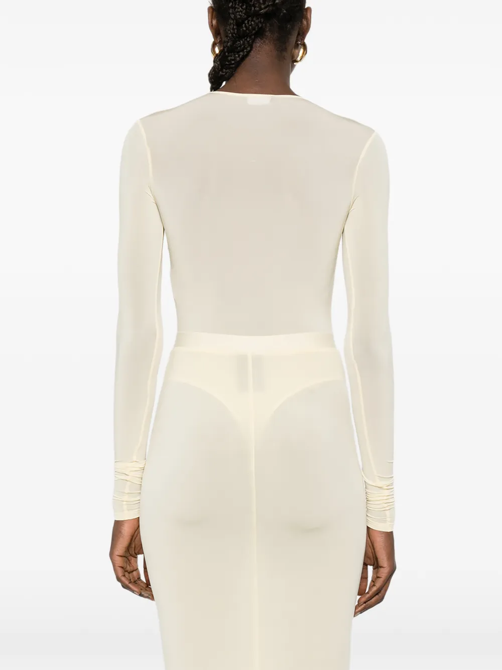 WARDROBE.NYC Doorzichtige body Beige
