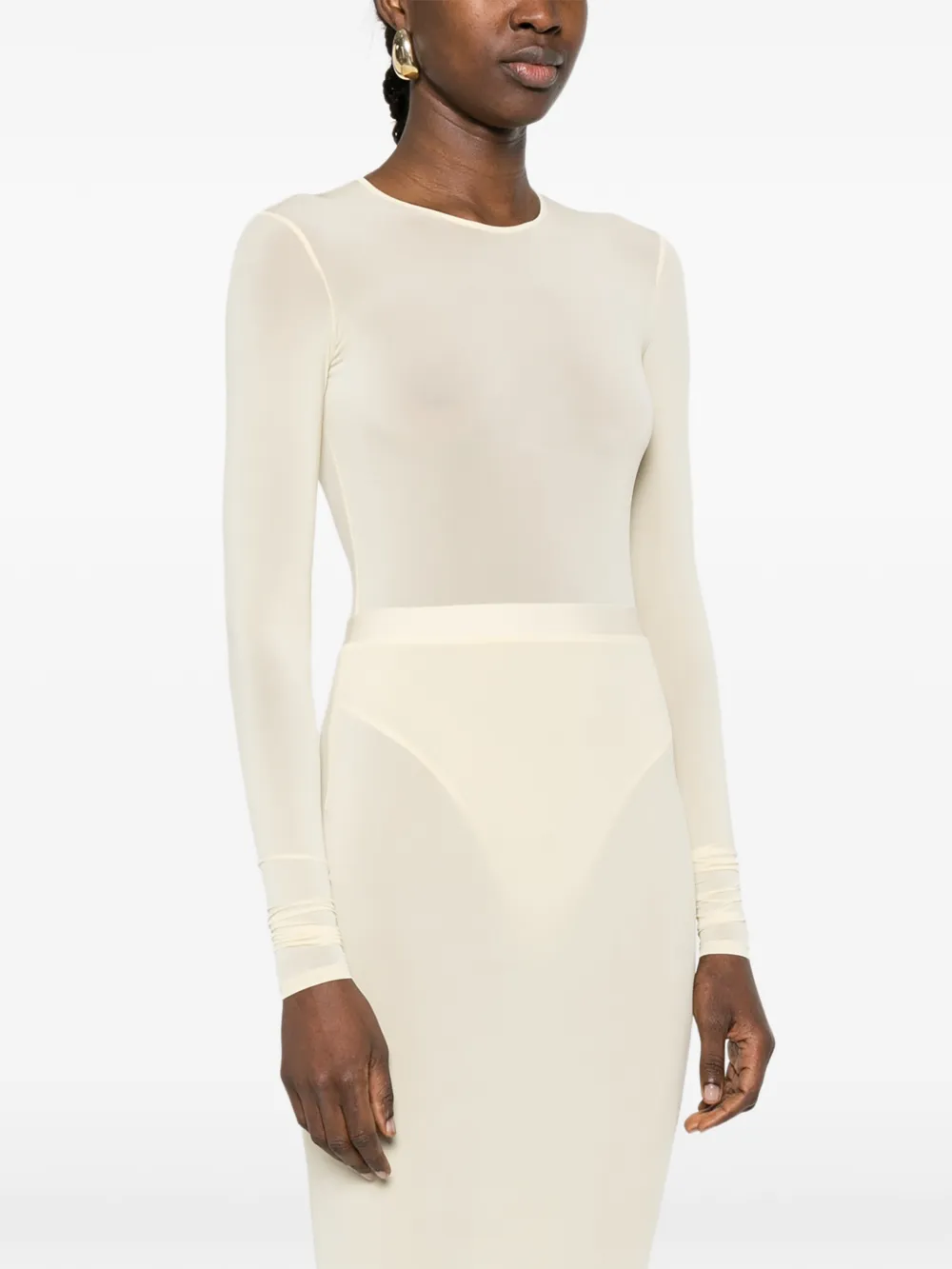  Wardrobe.nyc Sheer Bodysuit - Neutrals 