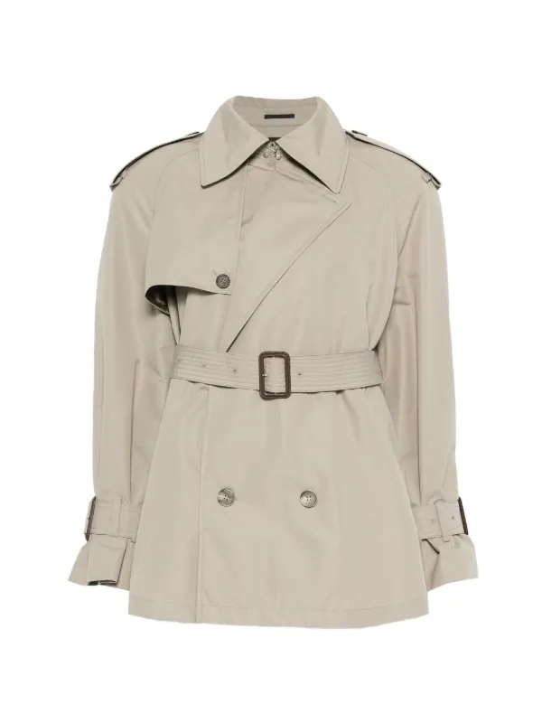 WARDROBE.NYC Clean Trench Mini in Neutrals