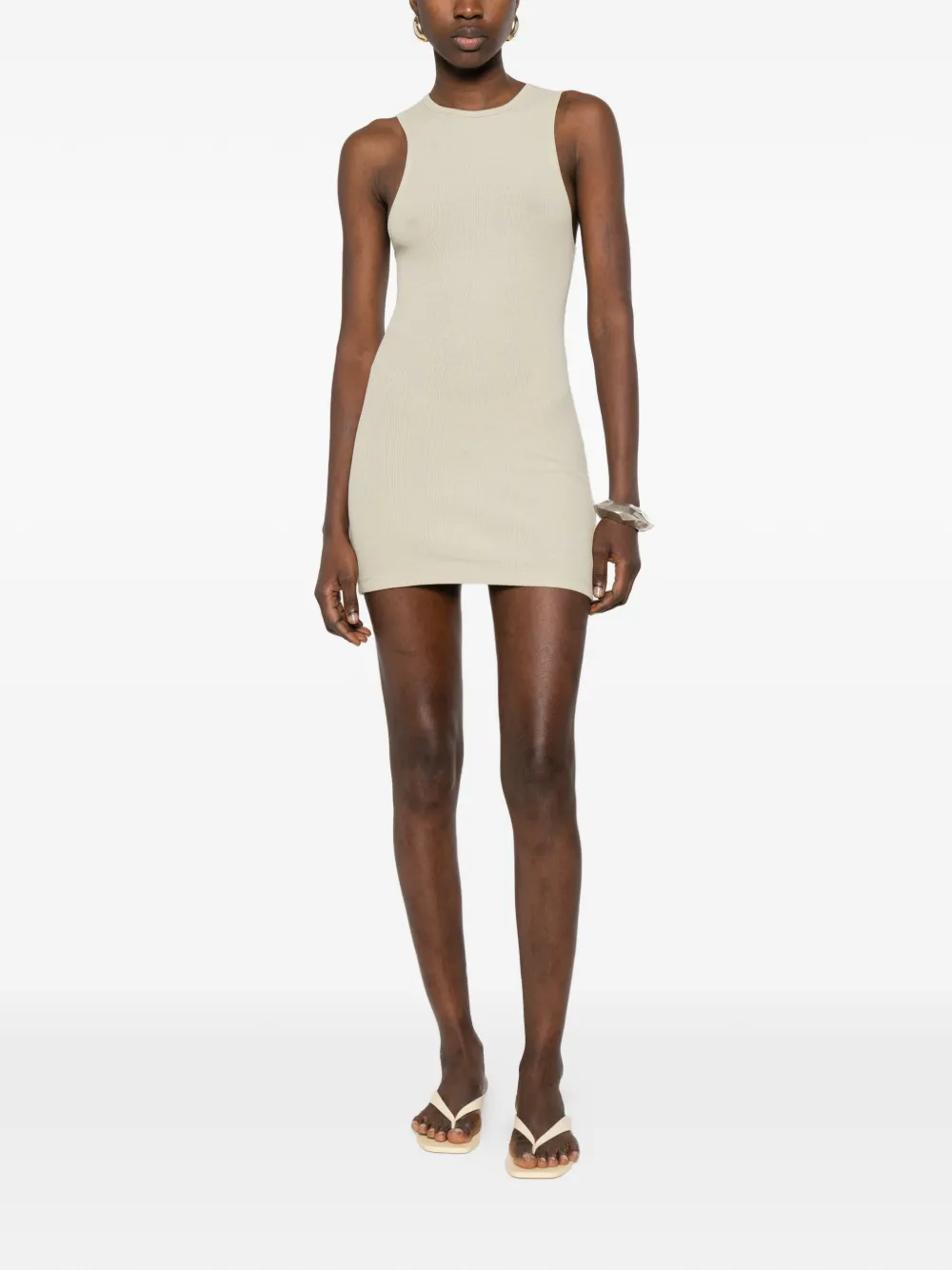 WARDROBE.NYC Ribgebreide tanktop Beige