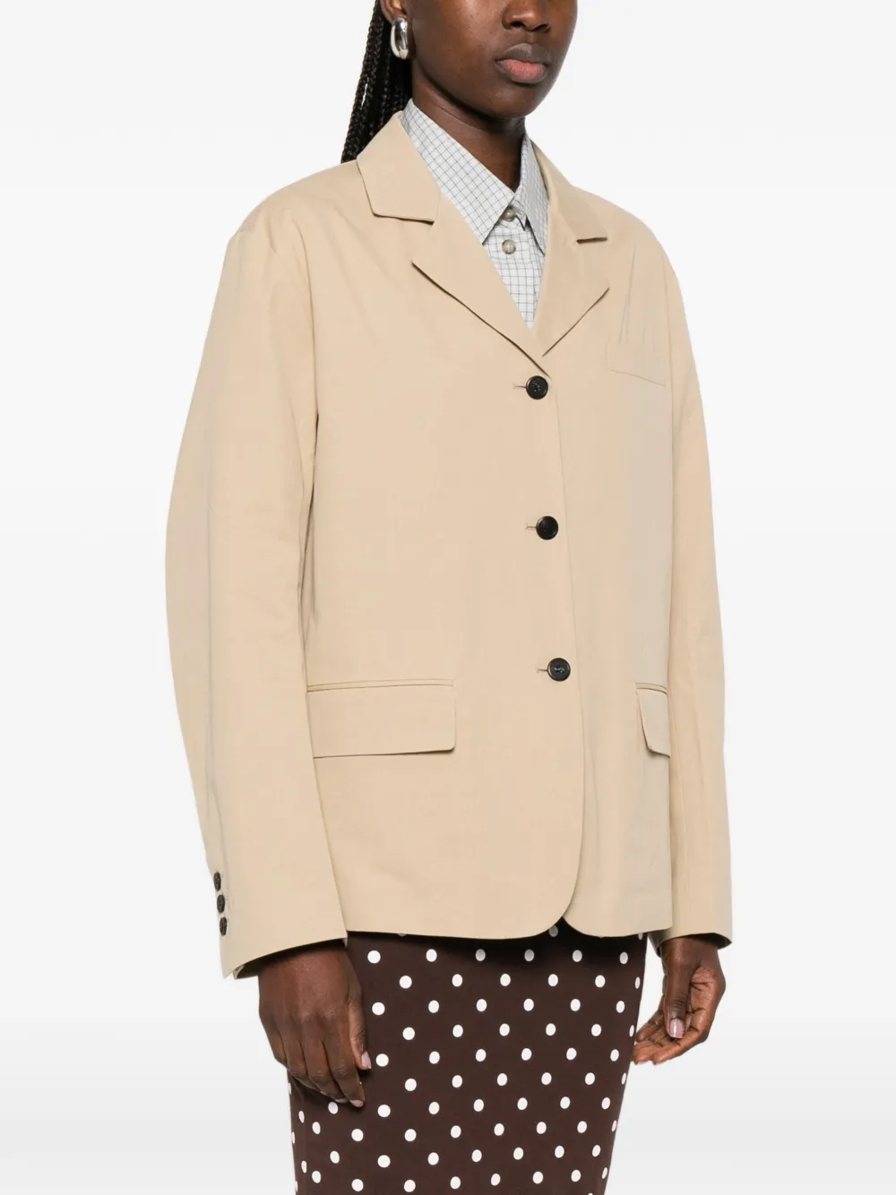  Prada Button-fastening Blazer - Neutrals 