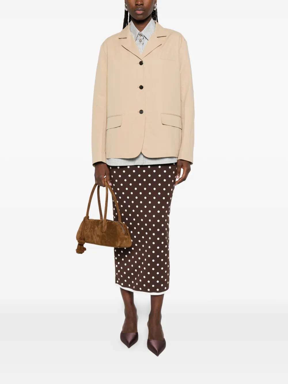  Prada Button-fastening Blazer - Neutrals 