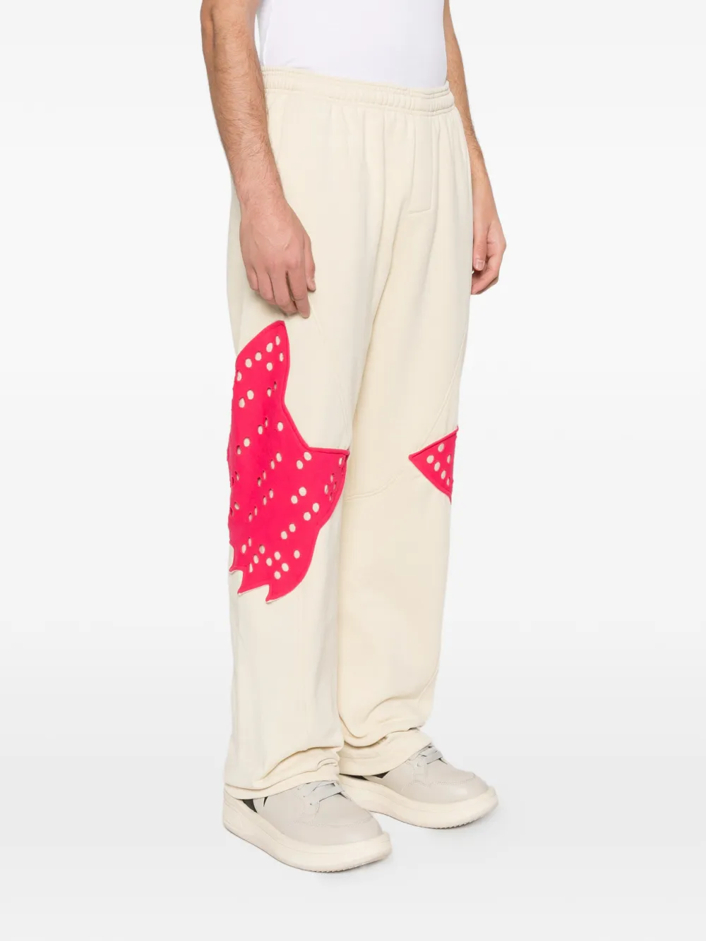  Fox Racing Labs Perforated Appliqué Fleece Track Trousers - Neutrals 