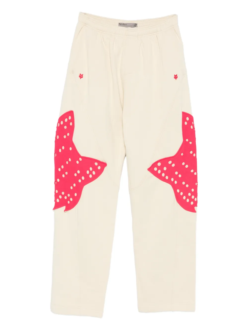 Fox Racing Labs perforated appliqué fleece track trousers | Neutrals | Image 1