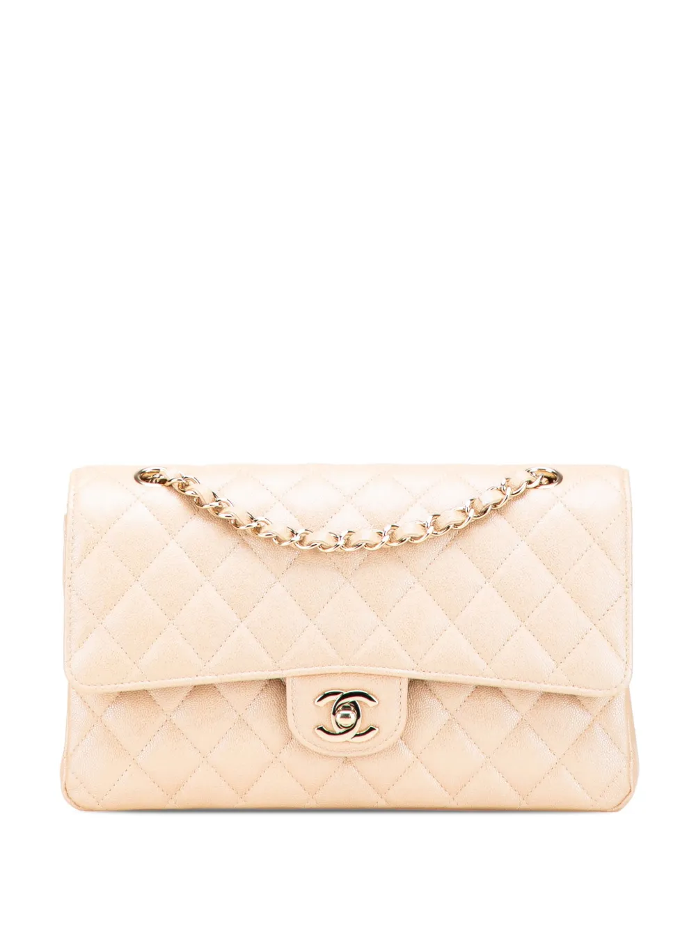 CHANEL Pre-Owned 2019 Medium Classic Iridescent Caviar Double Flap CHANEL Pre-Owned 2019 Medium Classic Iridescent Caviar Double Flap