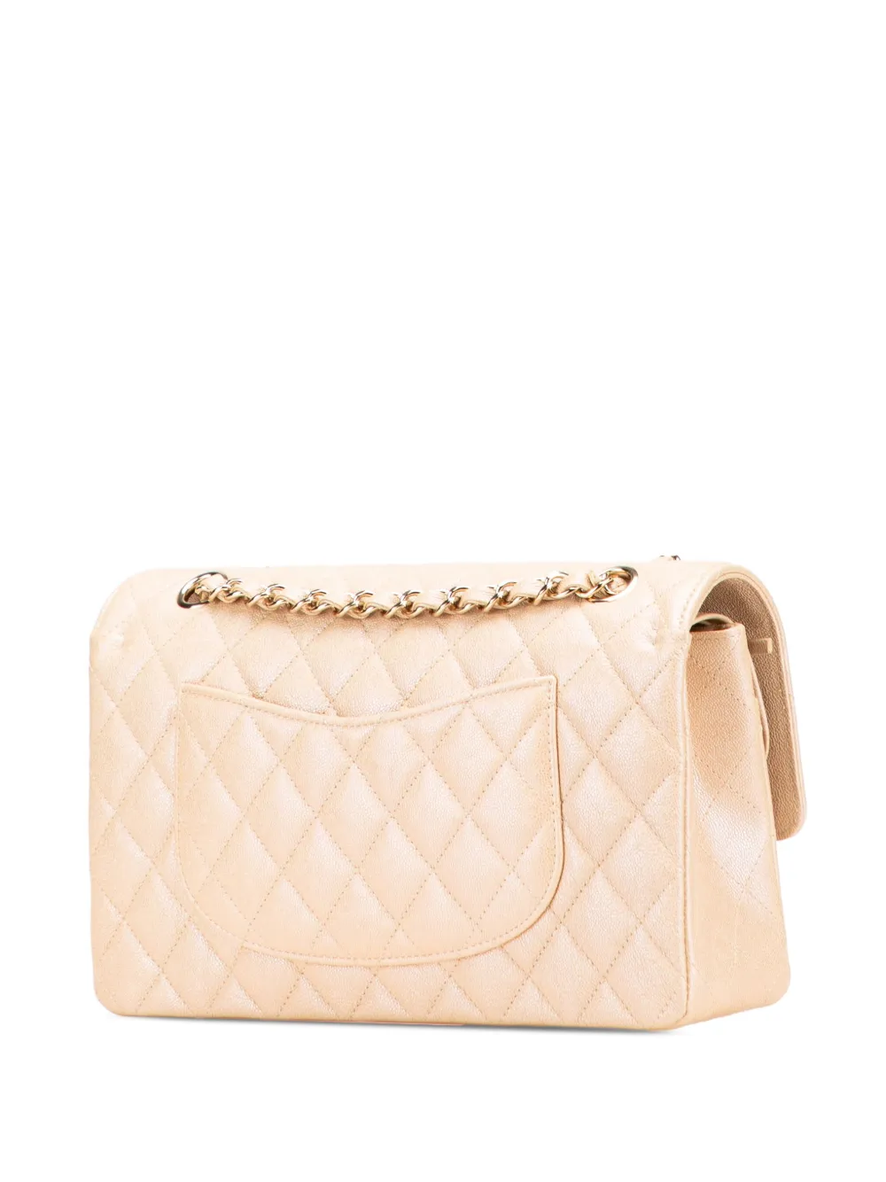 Pre-owned Chanel 2019 Medium Classic Iridescent Caviar Double Flap Shoulder Bag In Brown