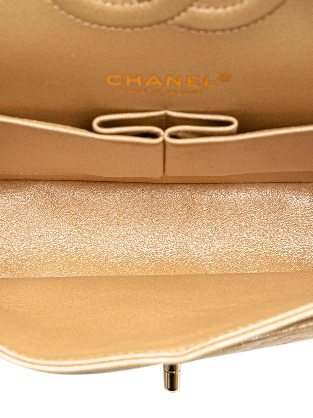 Pre-owned Chanel 2019 Medium Classic Iridescent Caviar Double Flap Shoulder Bag In Brown