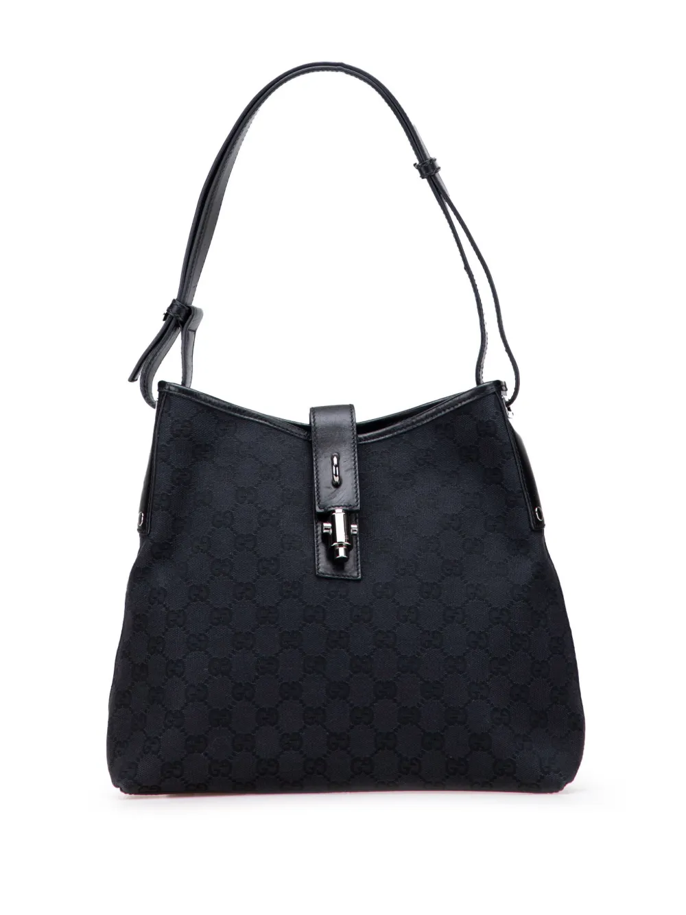 Gucci Pre-Owned 2000-2015 GGキャンバス ピストン ショルダーバッグ - ブラック Gucci Pre-Owned 2000-2015 GGキャンバス ピストン ショルダーバッグ - ブラック
