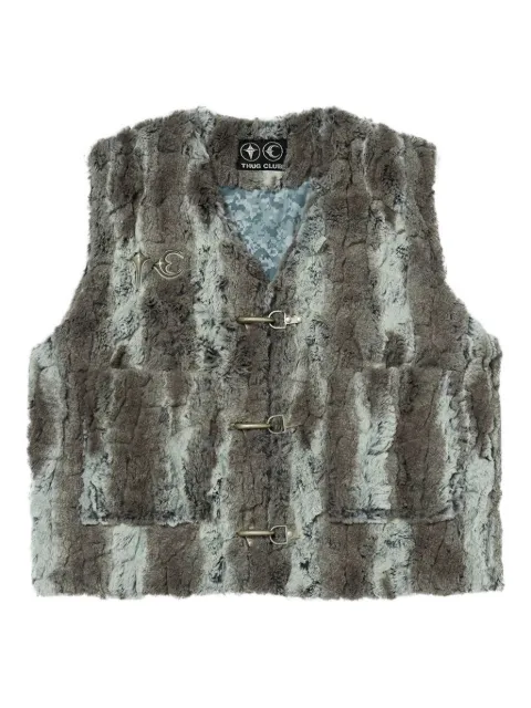 THUG CLUB TC Skull faux-fur vest