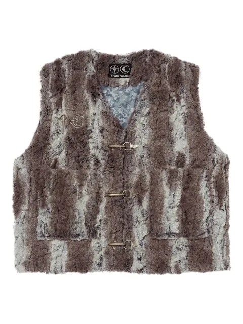 THUG CLUB TC Skull faux-fur vest