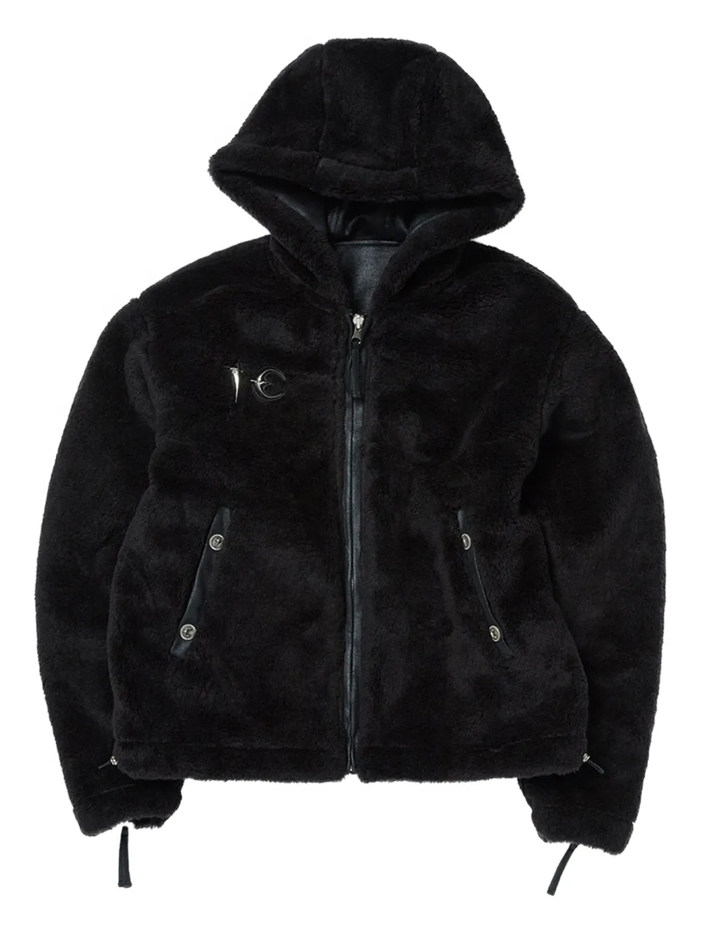 THUG CLUB reversible hooded jacket Zwart