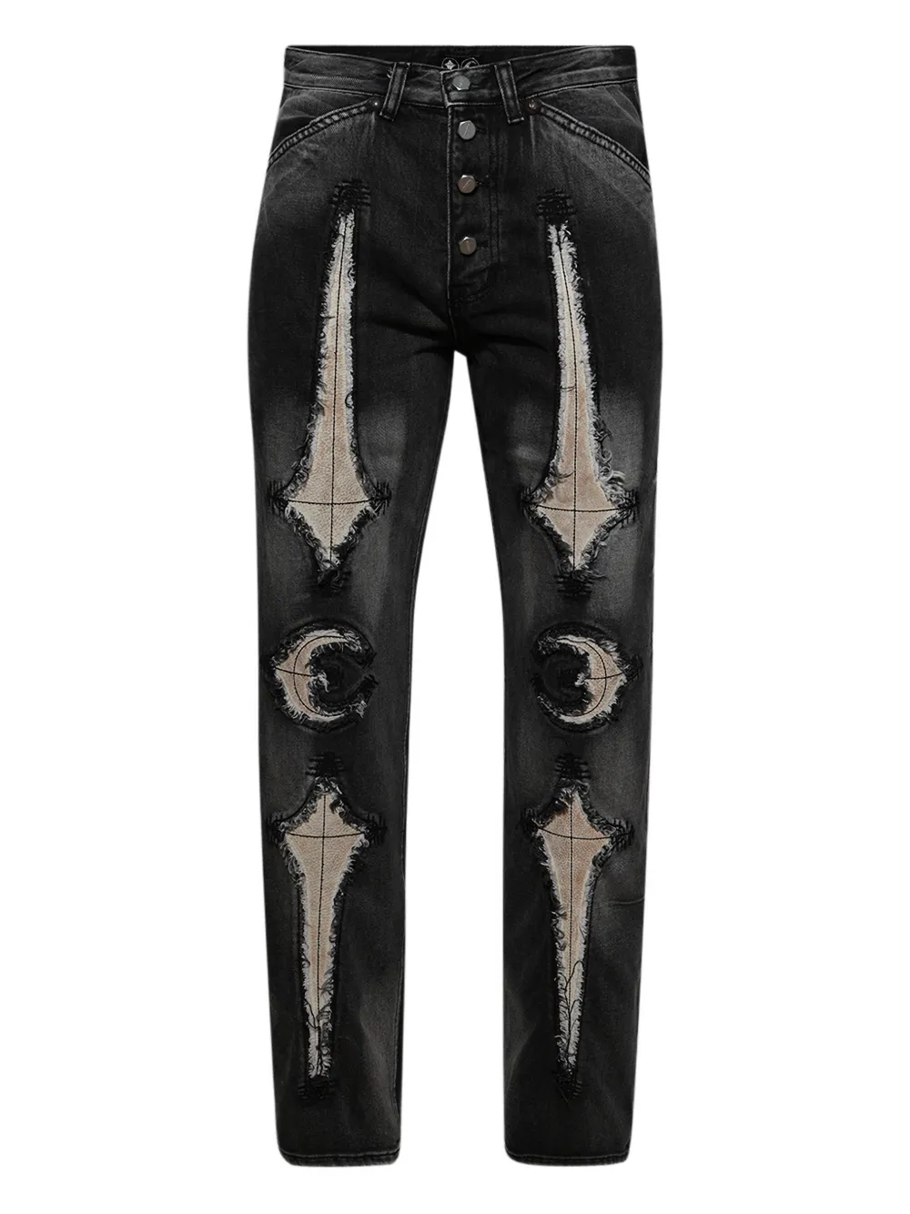 THUG CLUB bone-detail jeans - Nero