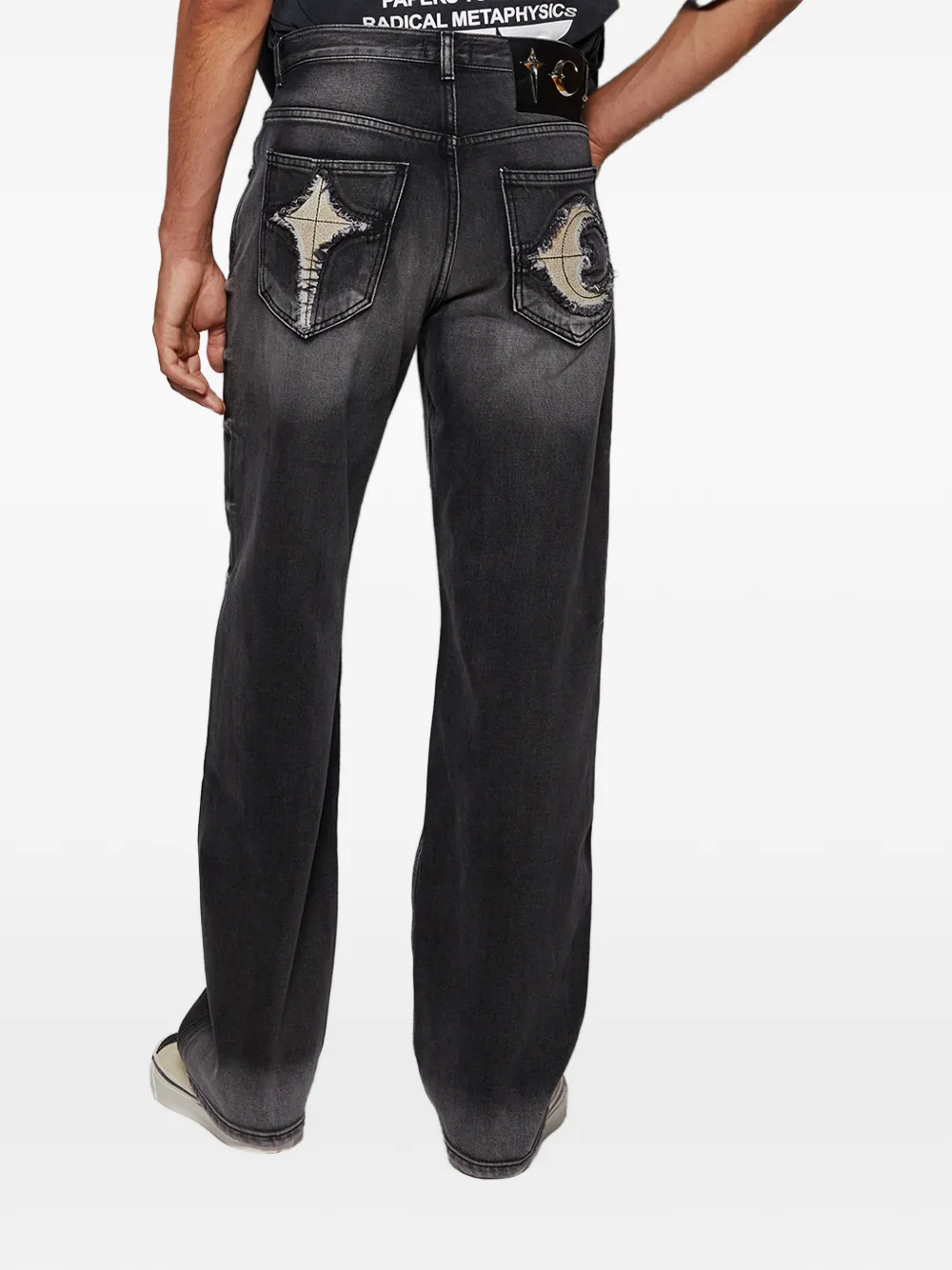 THUG CLUB Jeans met botdetail Zwart