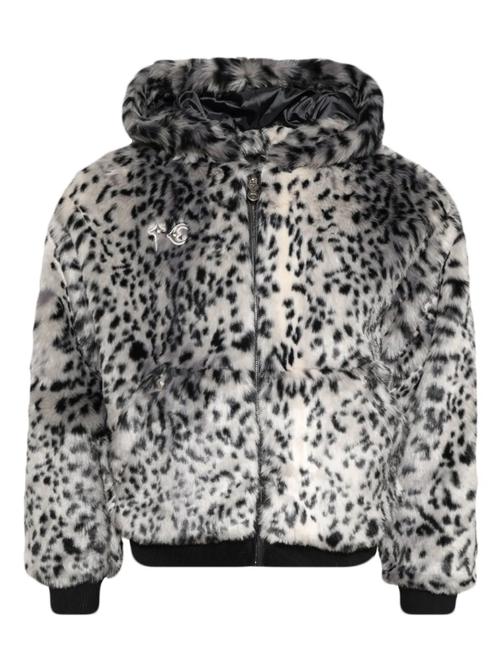 THUG CLUB chamarra con capucha y animal print | blanco | Image 1