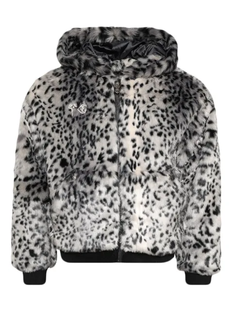 THUG CLUB animal-print hooded jacket
