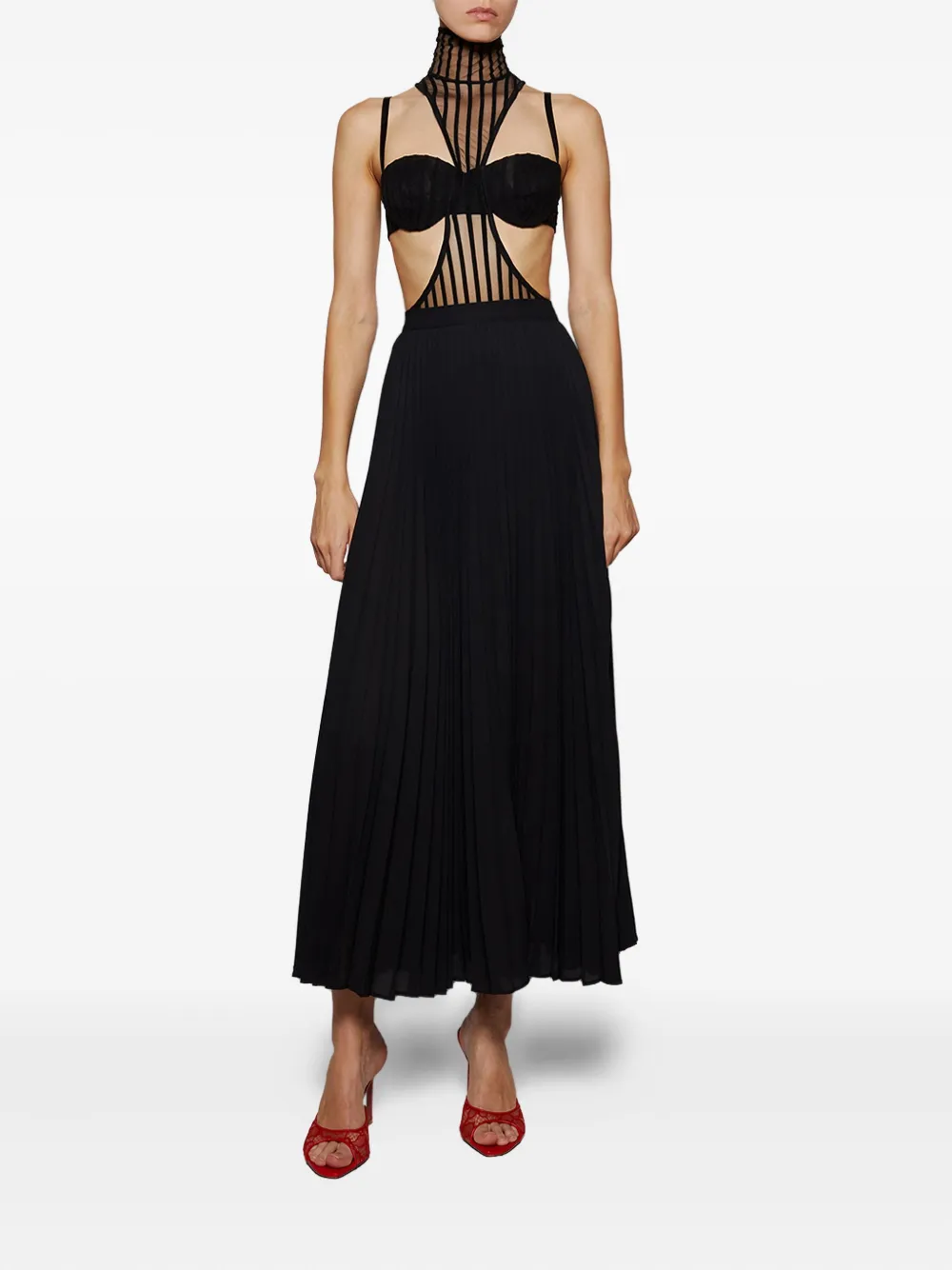 WARDROBE.NYC pleated midi skirt - Zwart