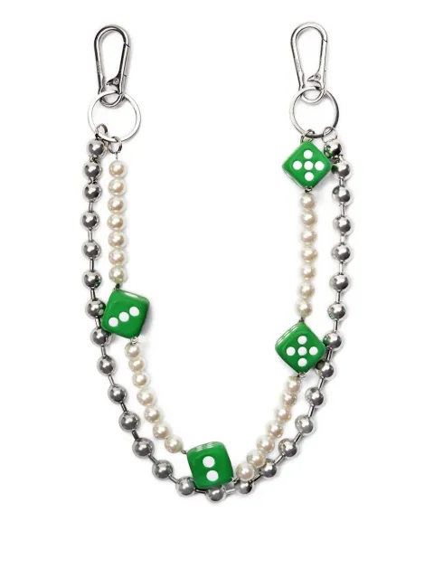 VEERT pearl-dice wallet chain