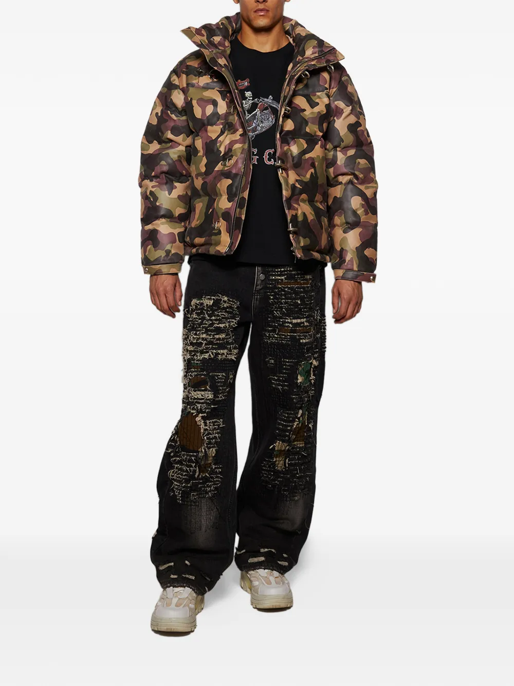 THUG CLUB Dragon Chopper short-sleeved T-Shirt - Zwart