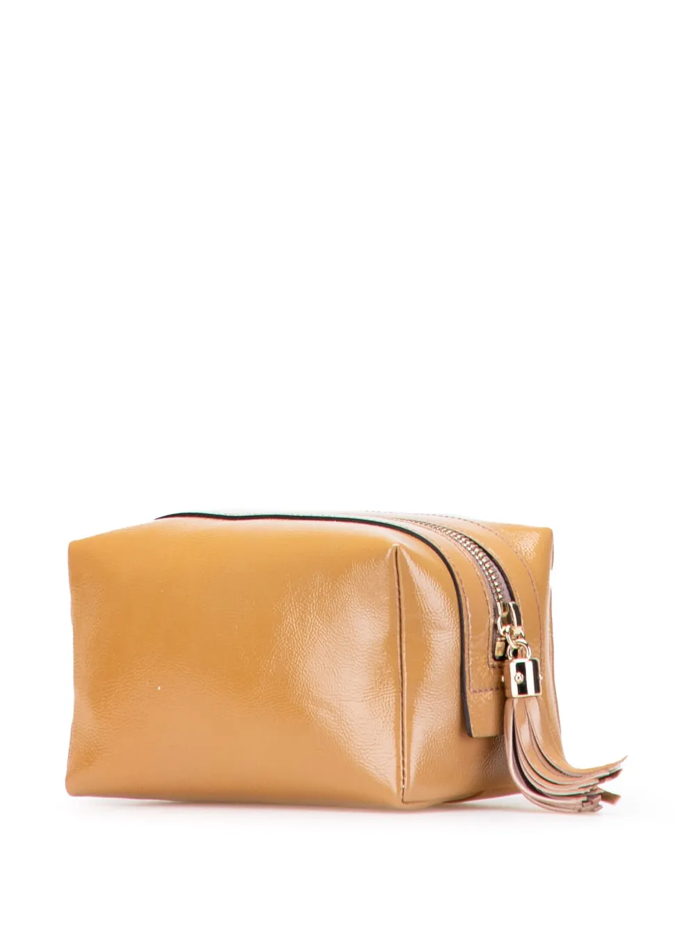 Pre-owned Gucci 2000-2015 Patent Soho Cosmetic Pouch In Brown