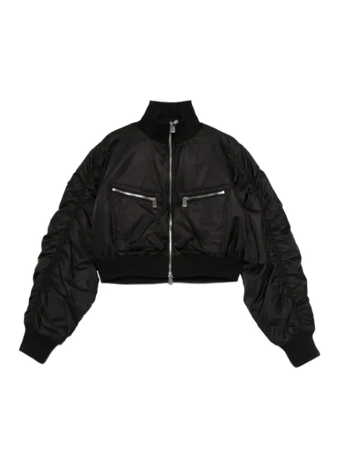 PINKO zip-front crop bomber jacket