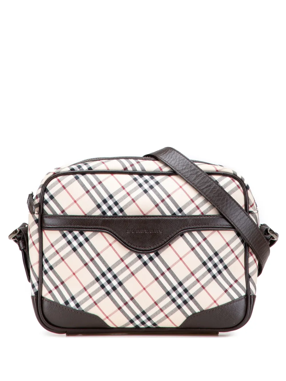 Pre-owned Burberry 2000-2017 Nova Check Canvas Crossbody Bag In Brown
