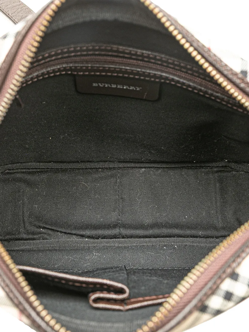 Pre-owned Burberry 2000-2017 Nova Check Canvas Crossbody Bag In Brown
