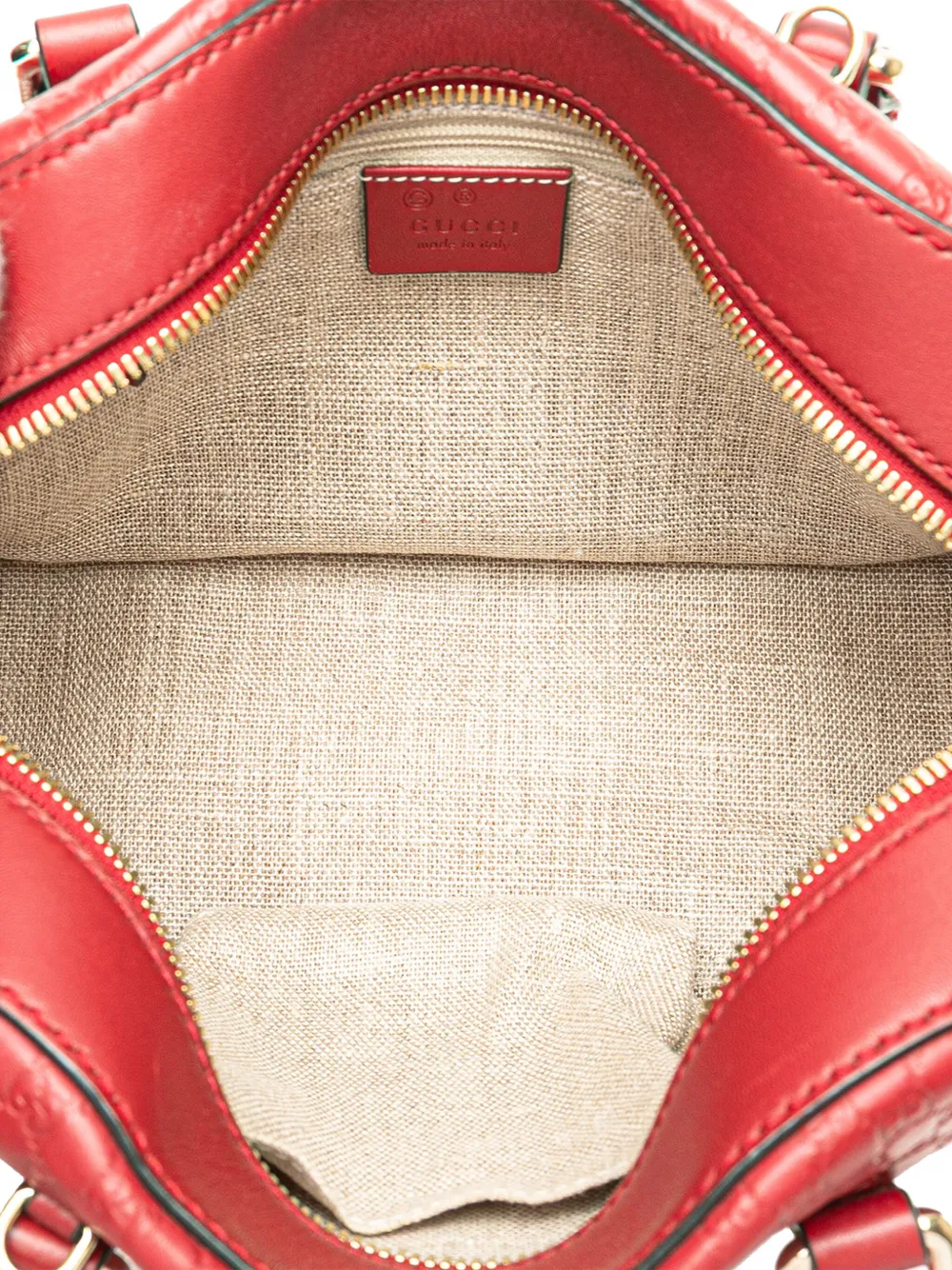 Pre-owned Gucci 2000-2015 Small Microssima Bree Satchel In Red