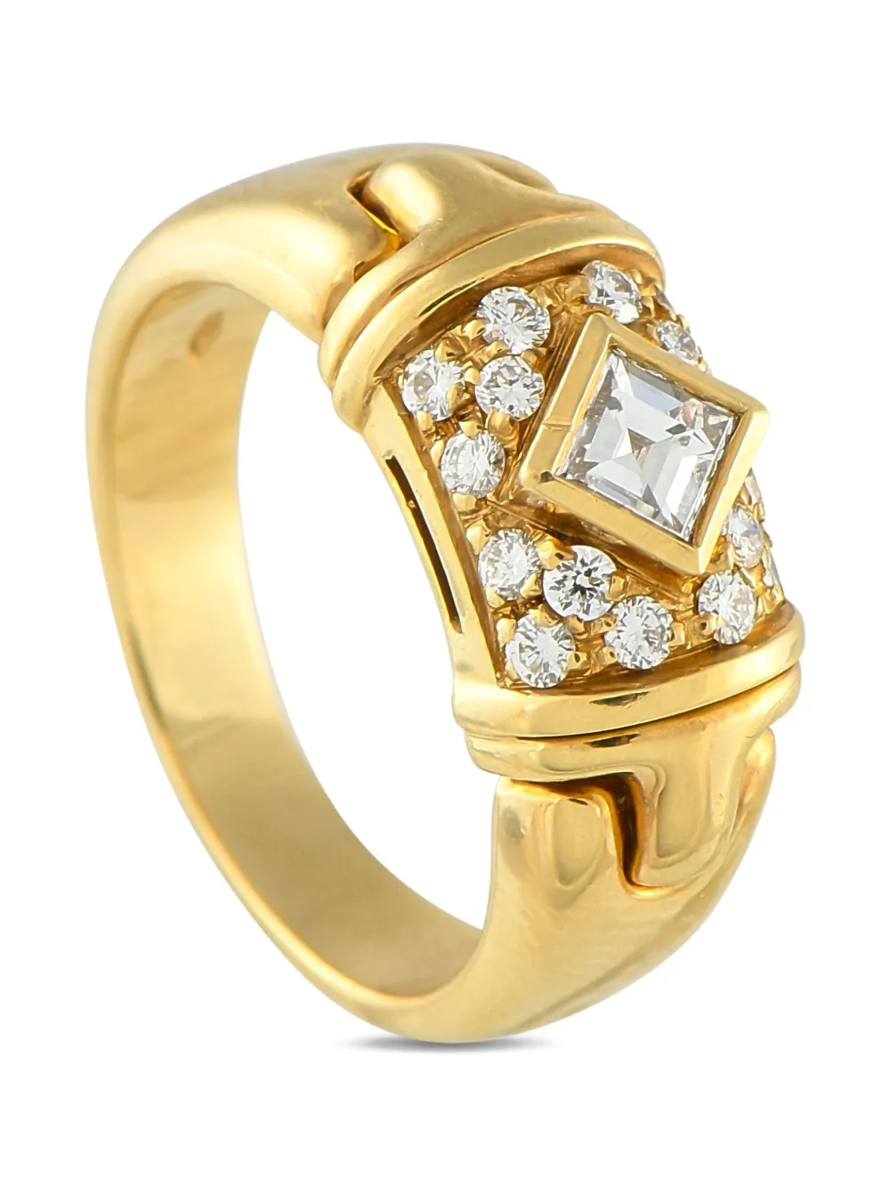 Bvlgari Pre-Owned 18K yellow gold Parentesi diamond ring | Gold | Image 1