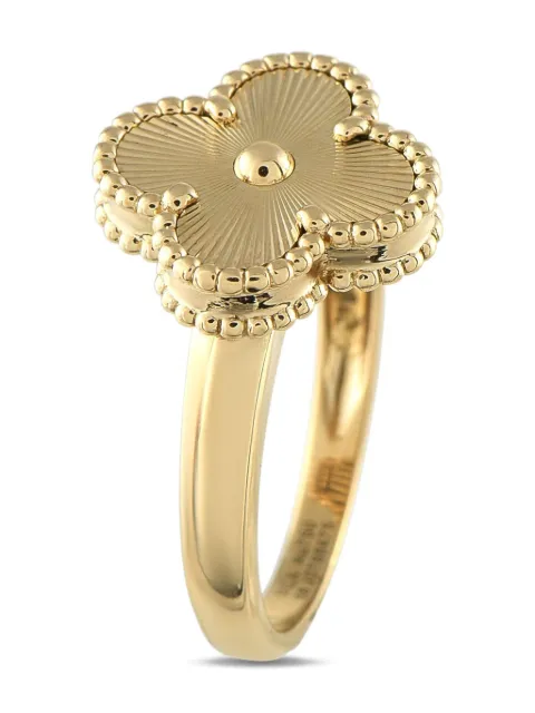 Van Cleef & Arpels 18K yellow gold Guilloche ring