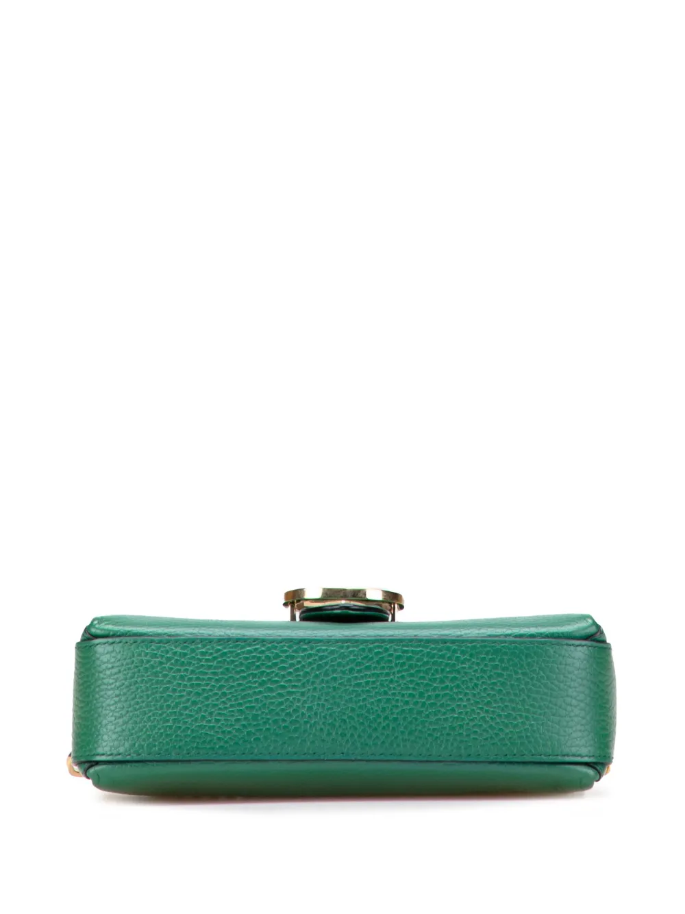Pre-owned Gucci 2016-2025 Small Dollar Calfskin Interlocking G Crossbody Bag In Green