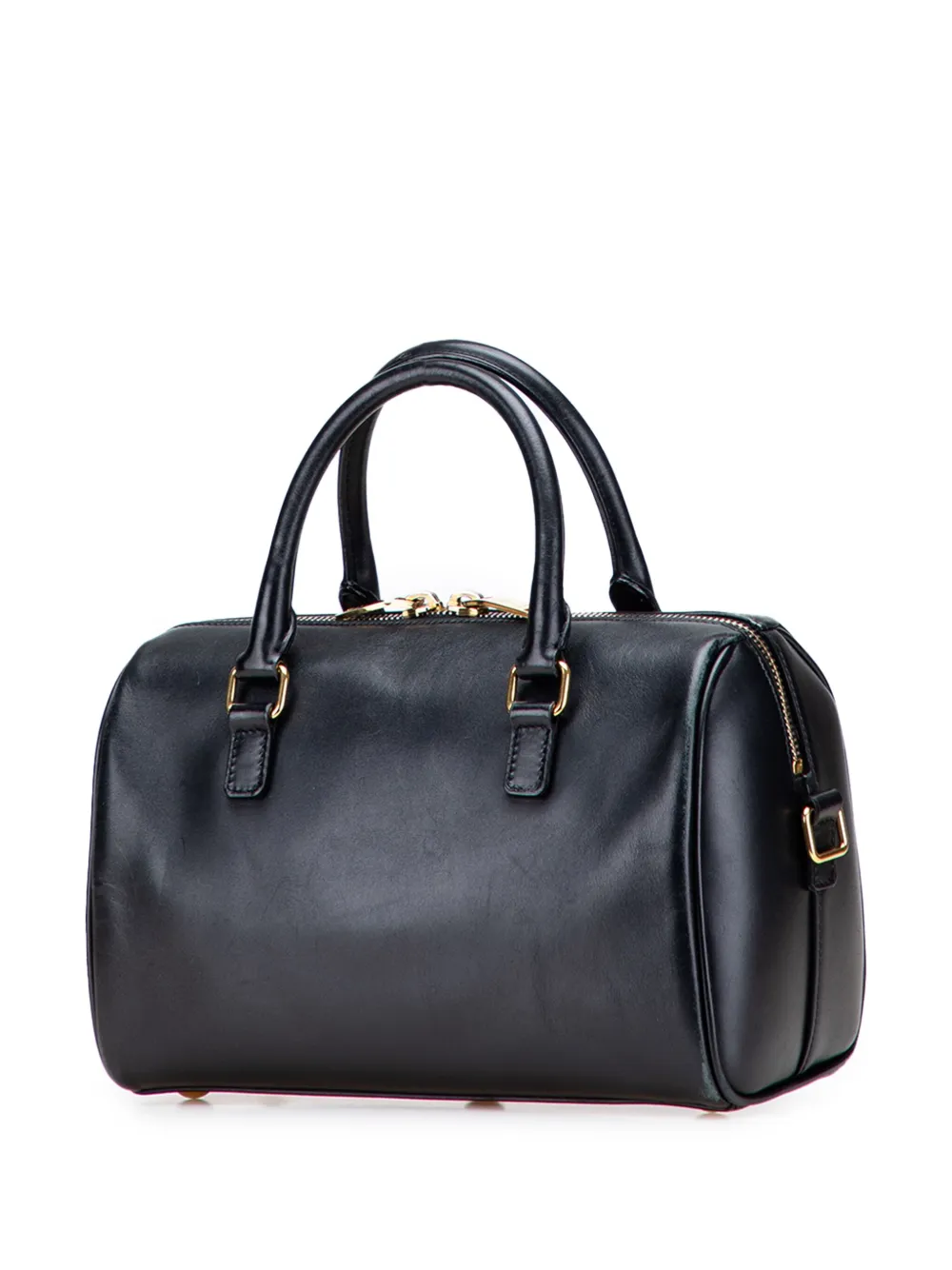 Pre-owned Saint Laurent 2014 Baby Leather Classic Duffle Satchel In Black