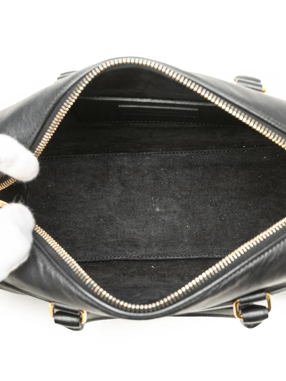 Pre-owned Saint Laurent 2014 Baby Leather Classic Duffle Satchel In Black