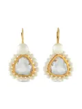 MIMI 18K yellow gold crystal and pearl earrings