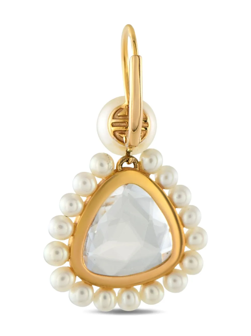 MIMI 18K yellow gold crystal and pearl earrings | Image 2