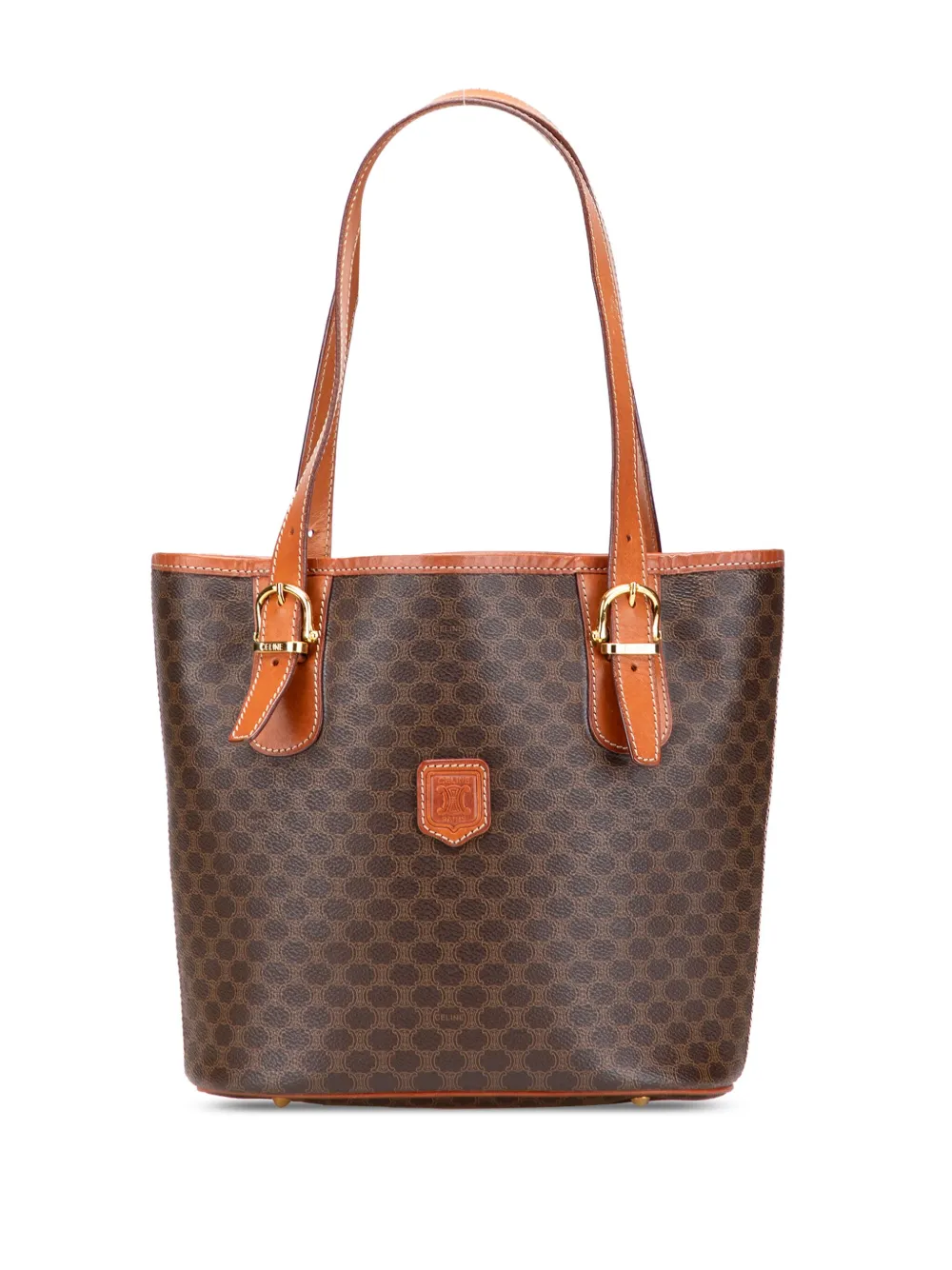 Pre-owned Celine 1994 Macadam Coated Canvas Tote Bag In Brown