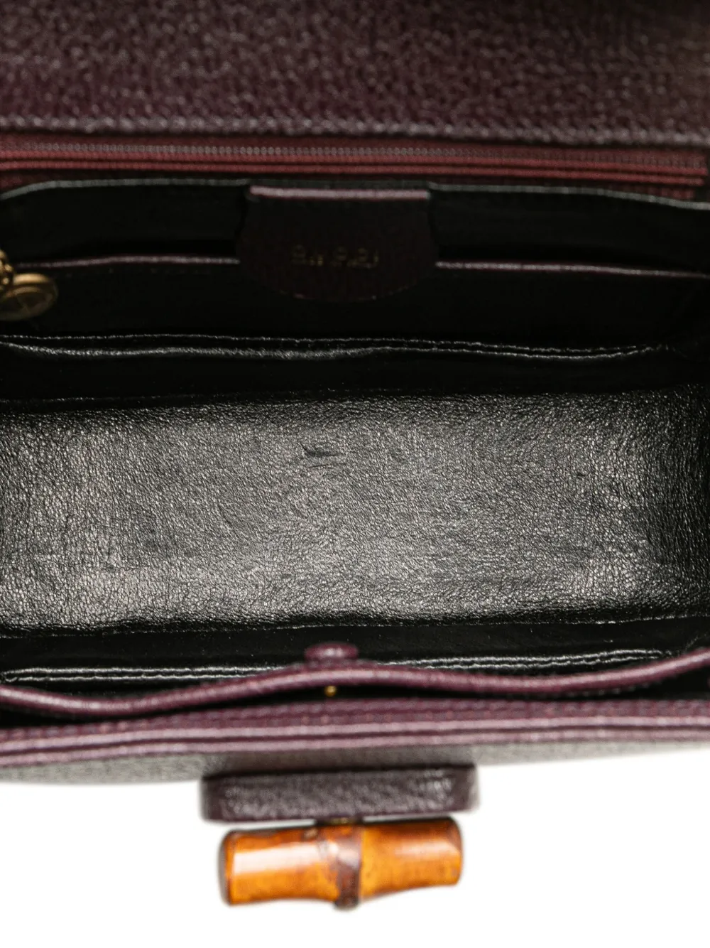 Pre-owned Gucci 2000-2015 Calfskin Bamboo Night Satchel In Purple