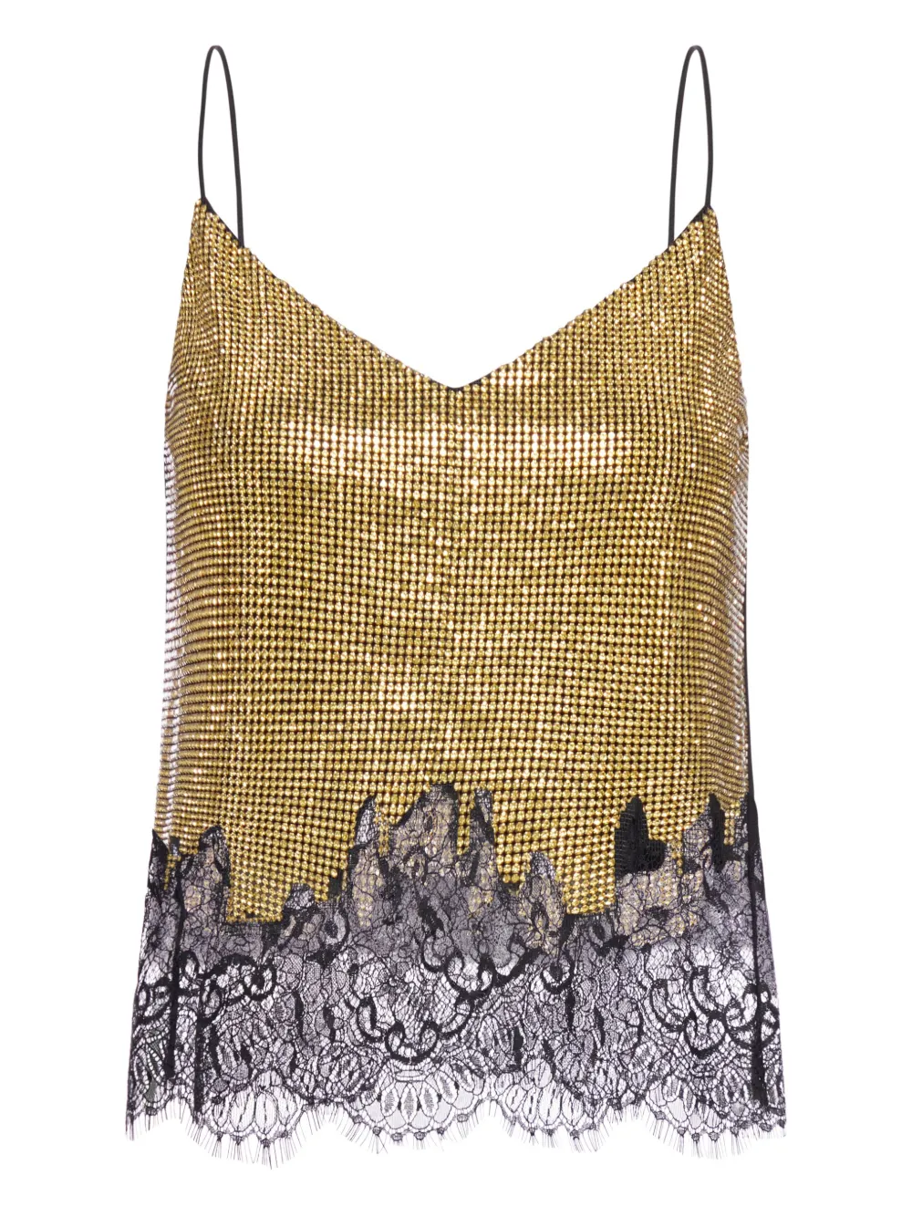 Self-Portrait chainmail lace trim top Bruin