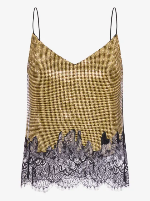 Self-Portrait chainmail lace trim top