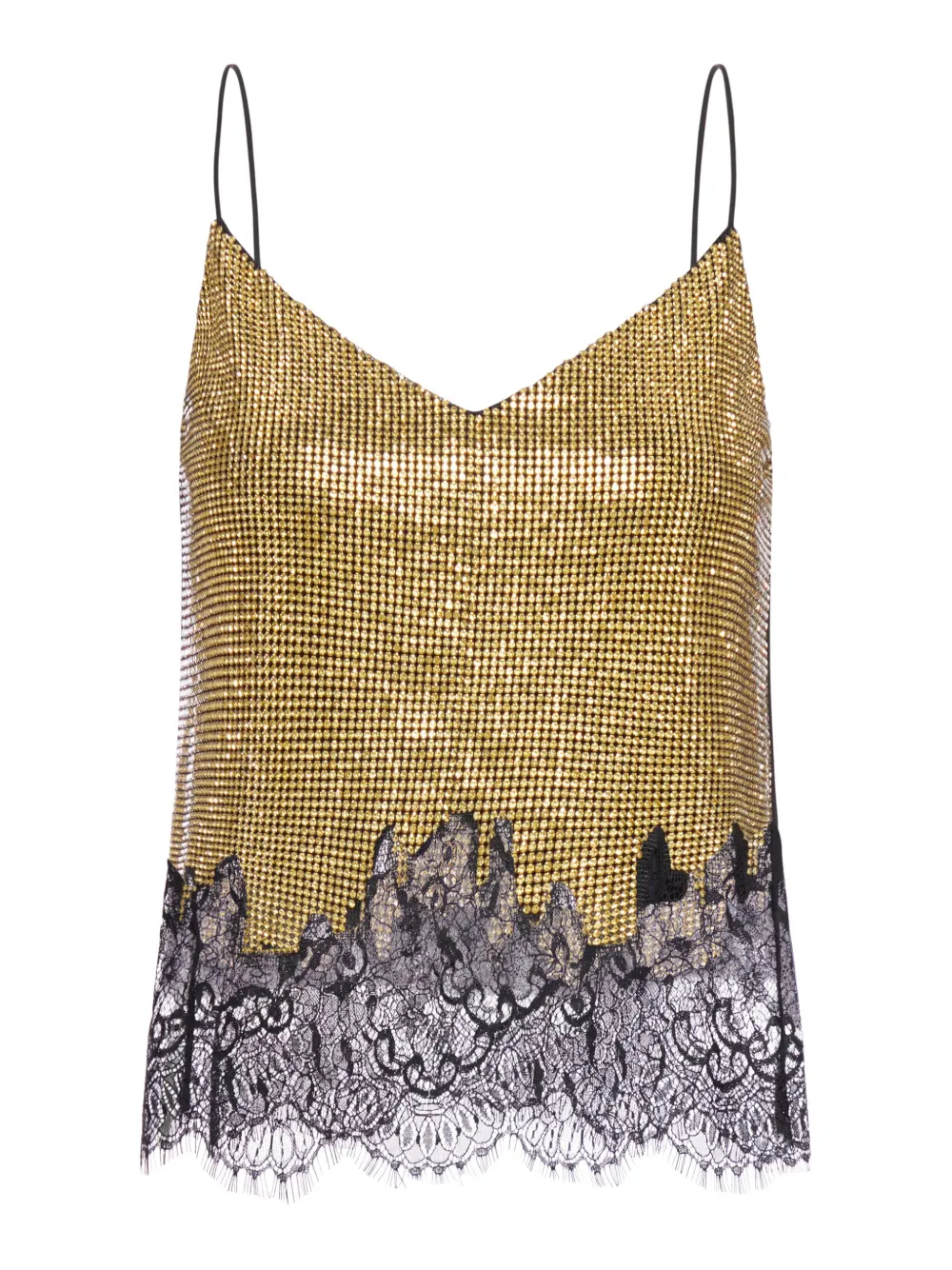 Self-Portrait chainmail lace trim top Bruin