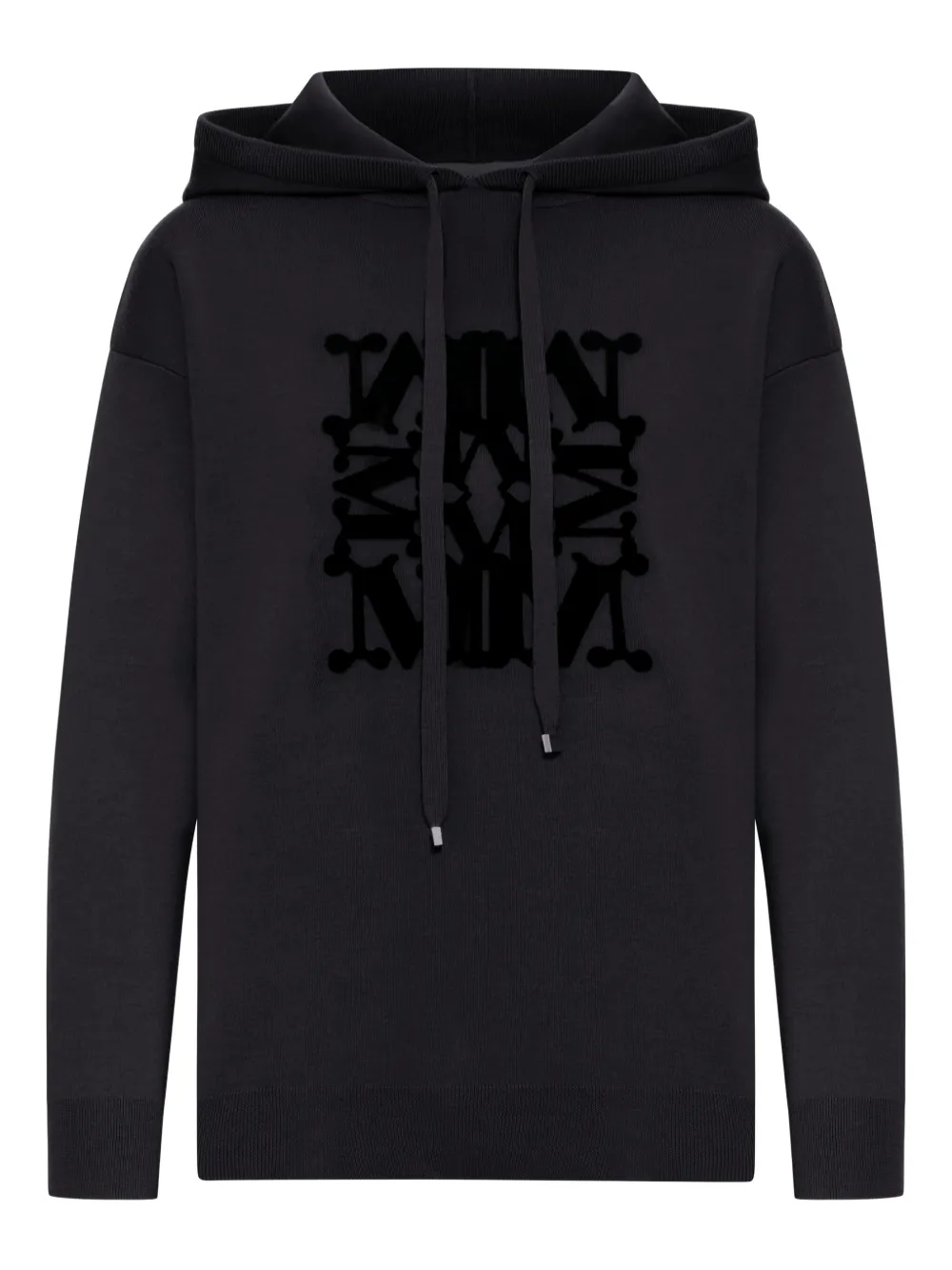 Max Mara Hoodie met fluwelen logo Zwart