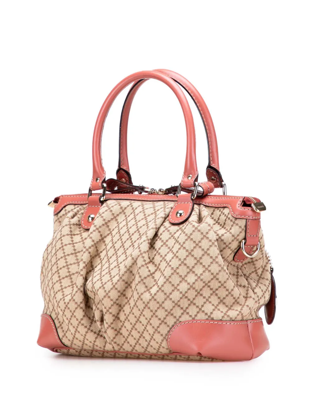 Pre-owned Gucci 2000-2015 Diamante Canvas Sukey Satchel In Brown